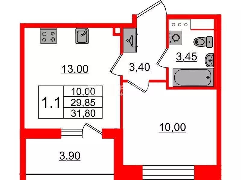 1-комнатная квартира: Санкт-Петербург, Орлово-Денисовский проспект, ... - Фото 1