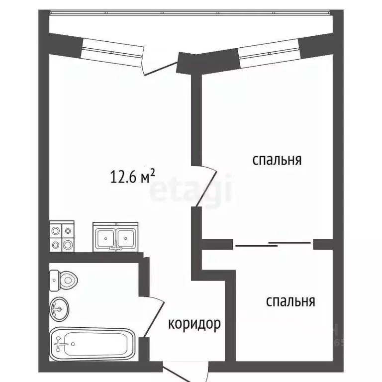 2-к кв. Краснодарский край, Анапа ул. Лермонтова, 118А (50.0 м) - Фото 1