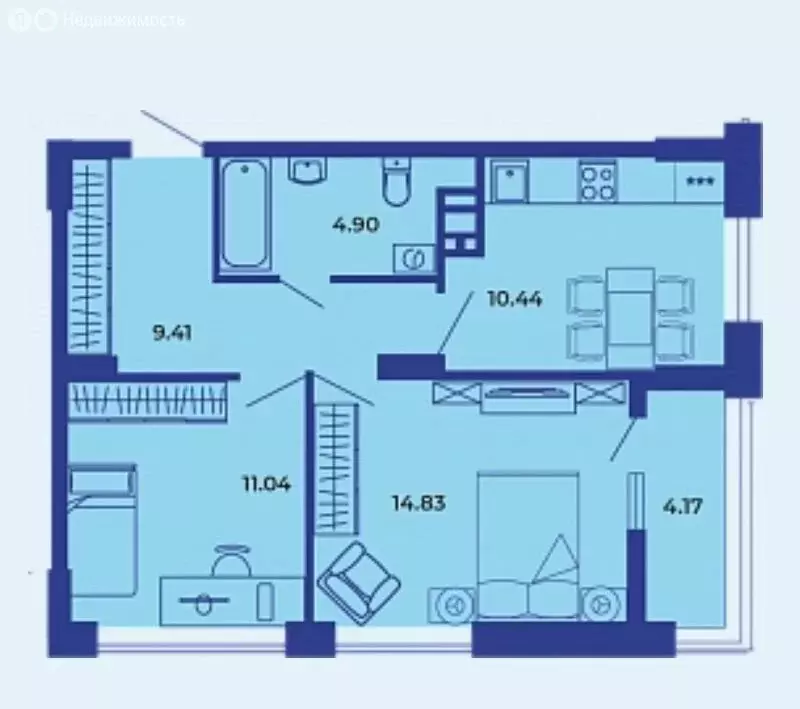 2-комнатная квартира: Брянск, улица Комарова, 47 (54.79 м) - Фото 0