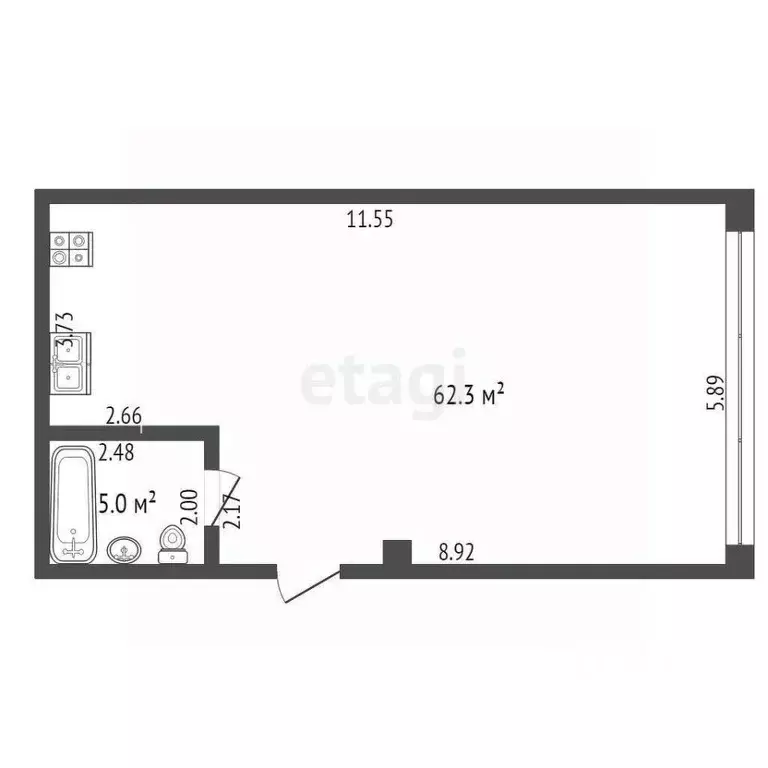 2-к кв. Крым, Ялта муниципальный округ, пос. Даниловка ул. Красная, 4 ... - Фото 1