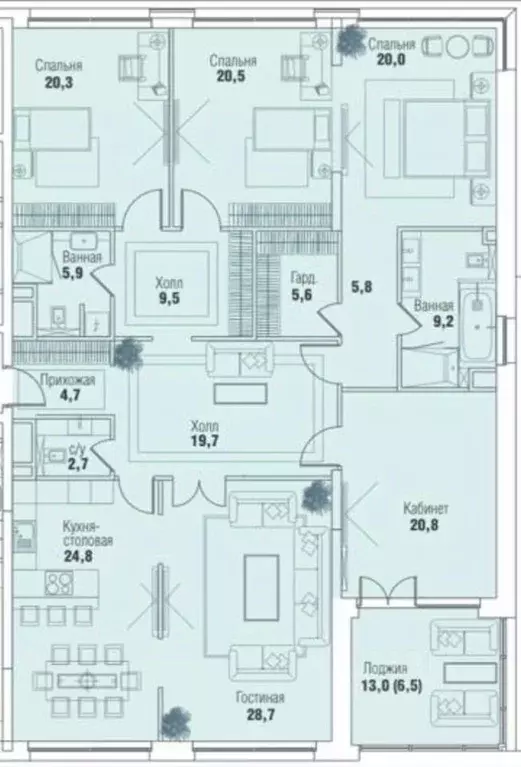 5-к кв. Москва ул. Сергея Бондарчука, 6 (208.0 м) - Фото 1