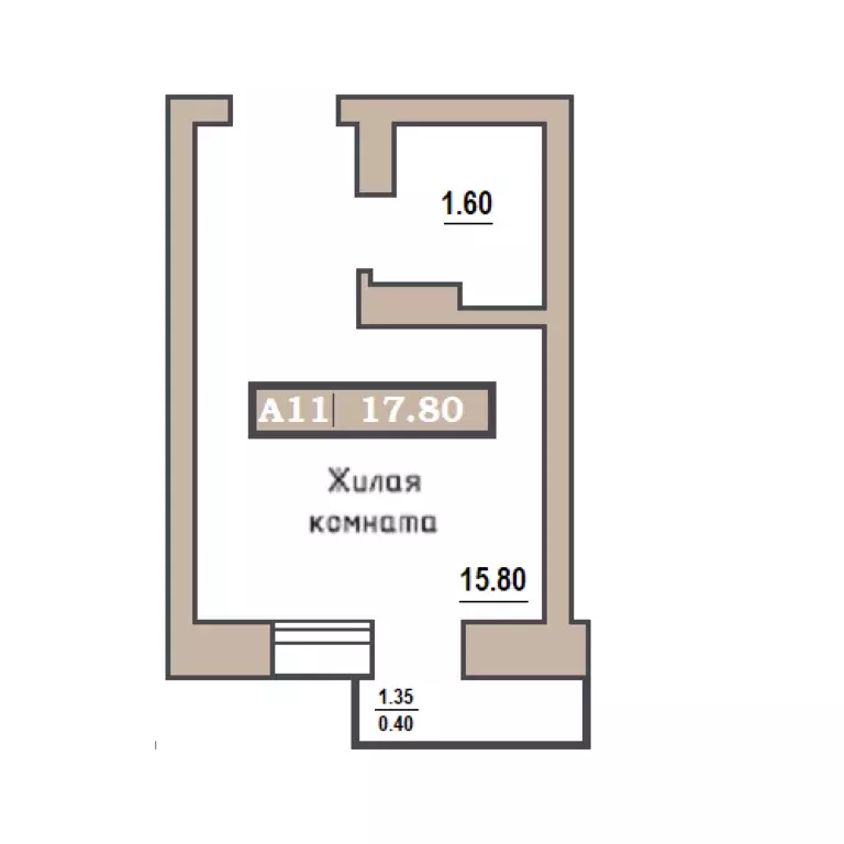 квартира-студия, 17.8 м - Фото 0