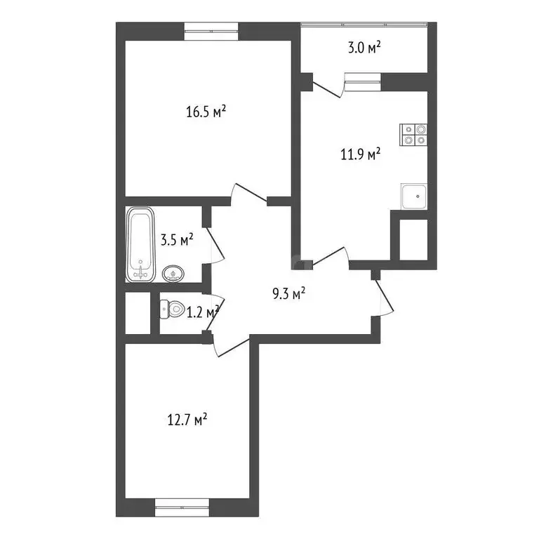 2-комнатная квартира: Ростов-на-Дону, улица Ткачёва, 19 (55.1 м) - Фото 0