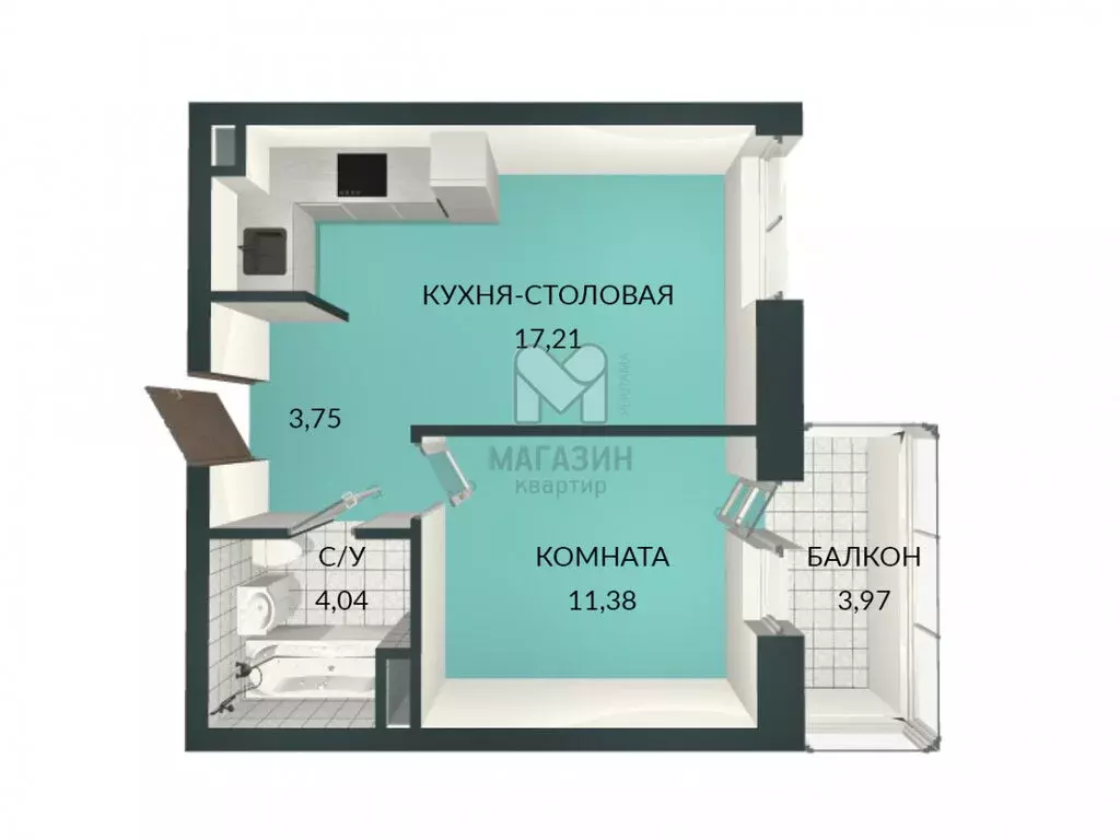 1-комнатная квартира: Тосненский район, Фёдоровское городское ... - Фото 0