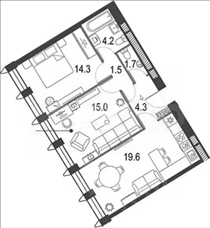 3-к. квартира, 61 м, 30/40 эт. - Фото 0
