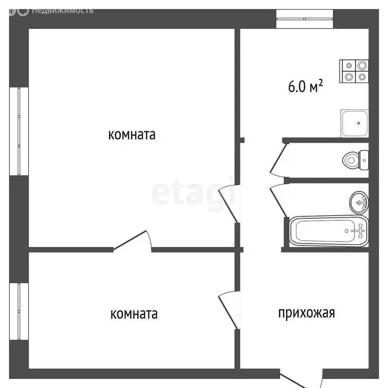 2-комнатная квартира: село Елань, Советская улица, 94 (40.5 м) - Фото 0