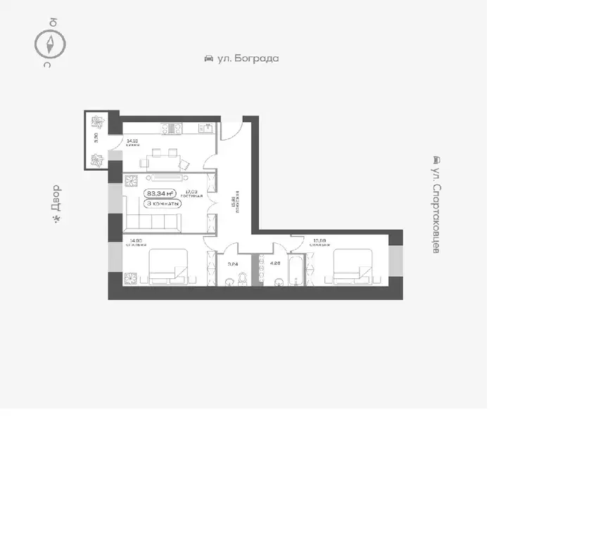 Продаётся 3-к квартира, 85.2 м - Фото 0