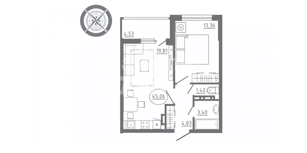 1-к кв. Орловская область, Орел Раздольная ул., 29 (47.7 м) - Фото 2