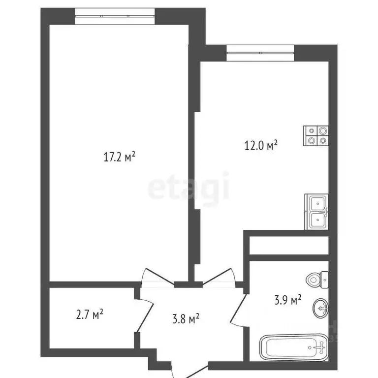 1-к кв. Москва ул. Гренадерская, 9к1 (39.7 м) - Фото 1