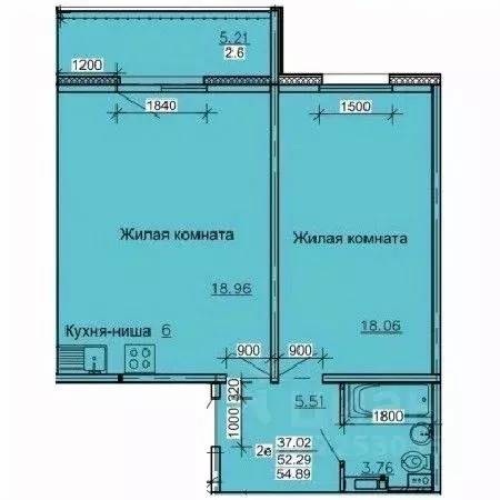 2-к кв. Алтайский край, Барнаул ул. Союза Республик, 13/114 (54.89 м) - Фото 0