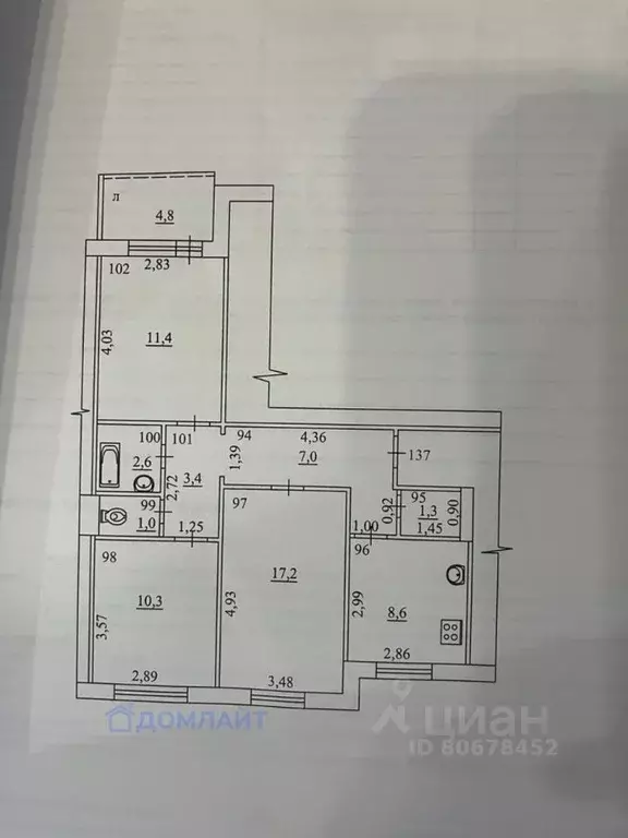 3-к кв. Самарская область, Самара Черемшанская ул., 158 (65.0 м) - Фото 1