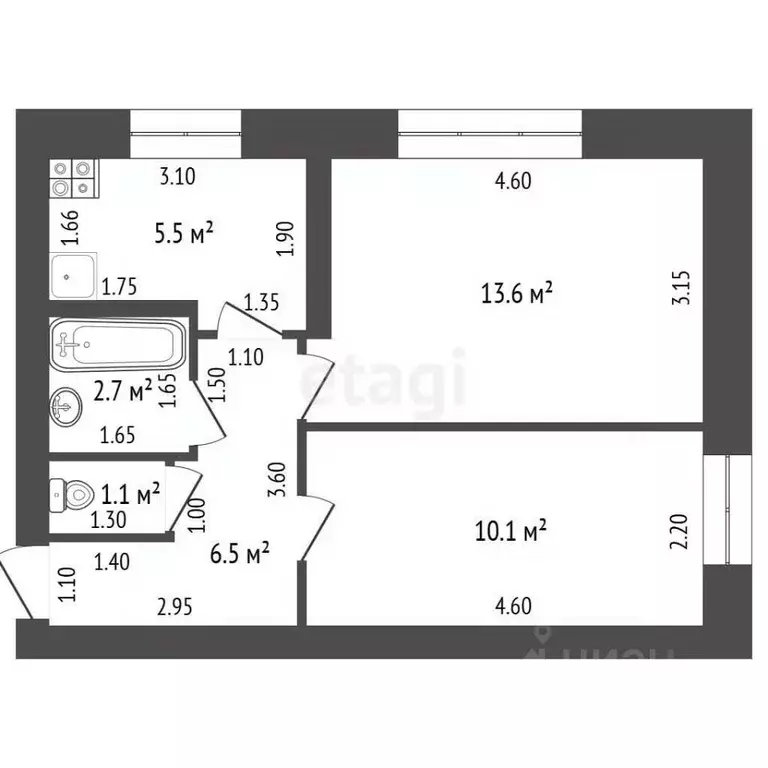2-к кв. Мордовия, Рузаевка ул. Мичурина, 10 (39.0 м) - Фото 2