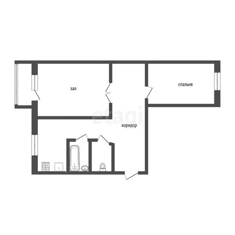 2-комнатная квартира: Самара, улица Карбышева, 79 (45 м) - Фото 0