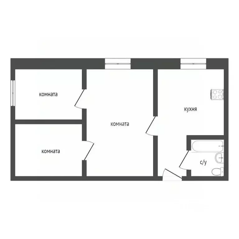 3-к кв. Курганская область, Курган ул. Савельева, 18 (53.0 м) - Фото 2