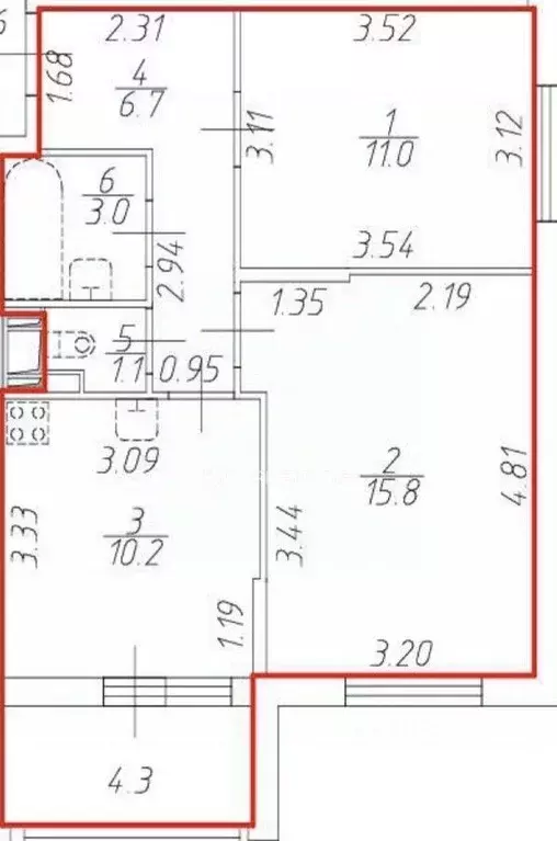 2-к кв. Санкт-Петербург просп. Ветеранов, 179 (47.8 м) - Фото 2