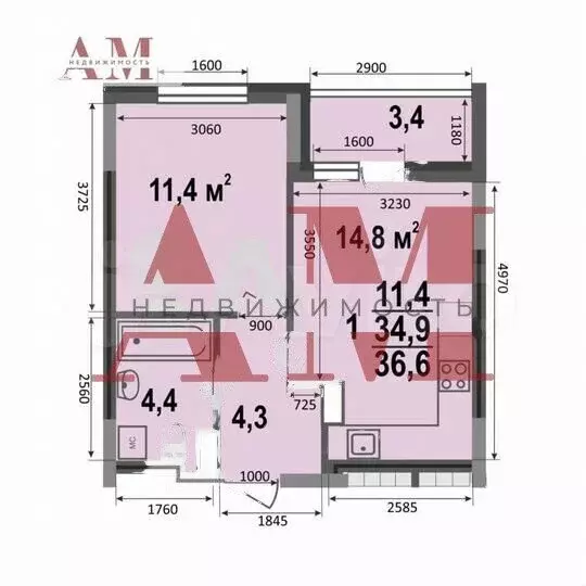 1-комнатная квартира: Владимир, Смоленская улица, 3Б (36.6 м) - Фото 0