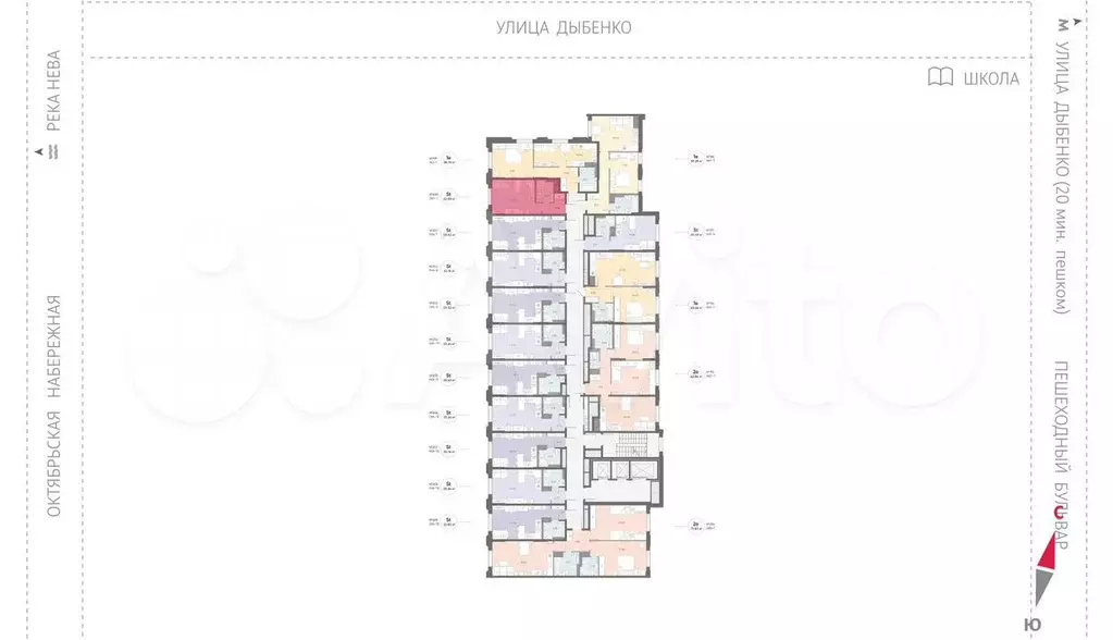 Квартира-студия, 22,1 м, 4/13 эт. - Фото 1