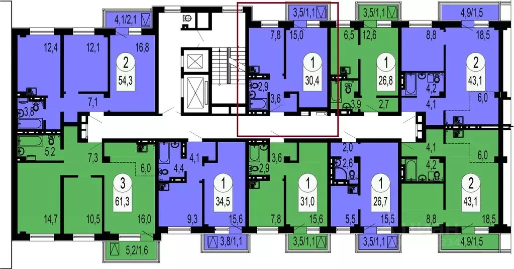 1-к кв. Красноярский край, Красноярск ул. Вильского, 26 (30.0 м) - Фото 1