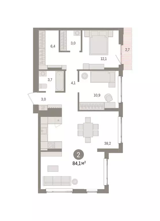 2-комнатная квартира: Екатеринбург, жилой район Сортировочный, ... - Фото 2