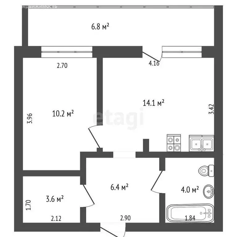 1-комнатная квартира: Саранск, Севастопольская улица, 19 (38.3 м) - Фото 1
