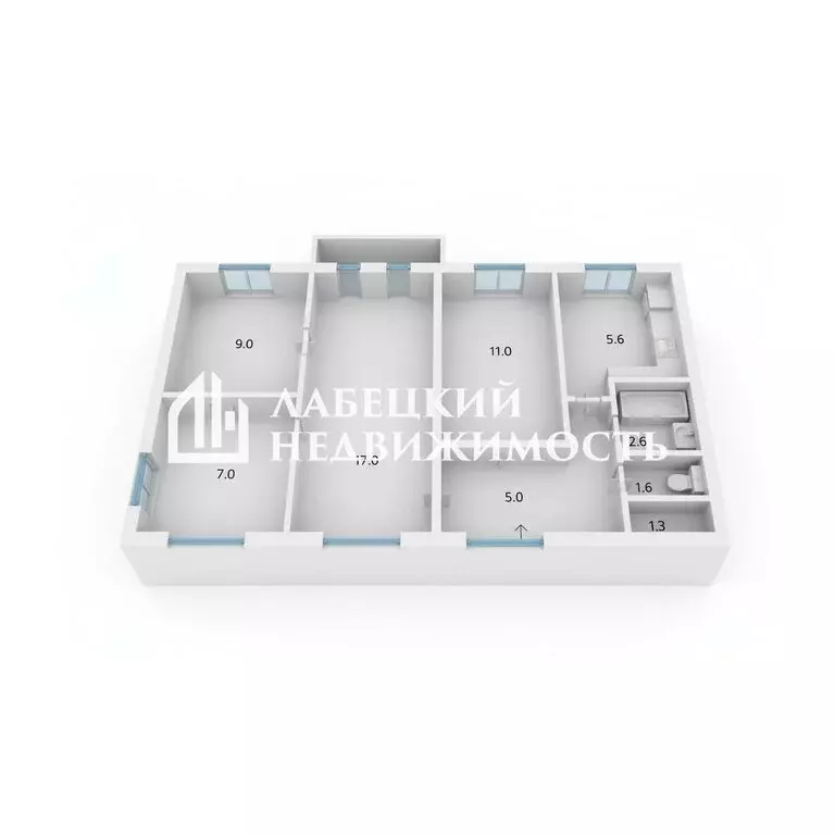 4-комнатная квартира: Тверь, Октябрьский проспект, 55 (60.1 м) - Фото 2