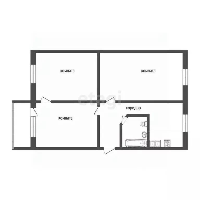 3-к кв. Коми, Ухта проезд Строителей, 9 (59.3 м) - Фото 2