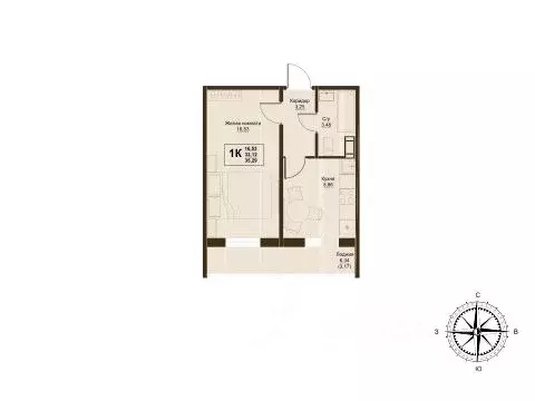 1-к кв. Челябинская область, Челябинский городской округ, пос. ... - Фото 1