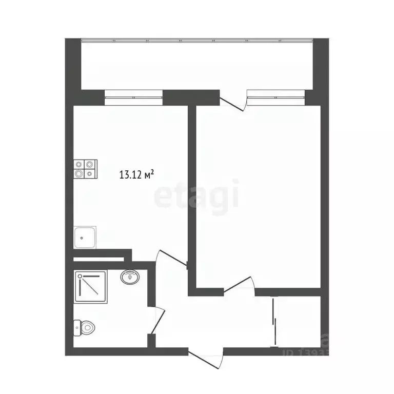 1-к кв. Тюменская область, Тюмень ул. Елизарова, 12 (39.7 м) - Фото 2