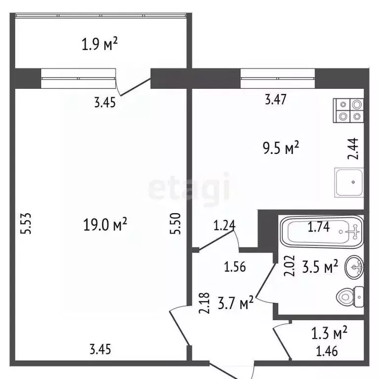 1-к кв. Мордовия, Саранск ул. Победы, 5А (37.0 м) - Фото 1