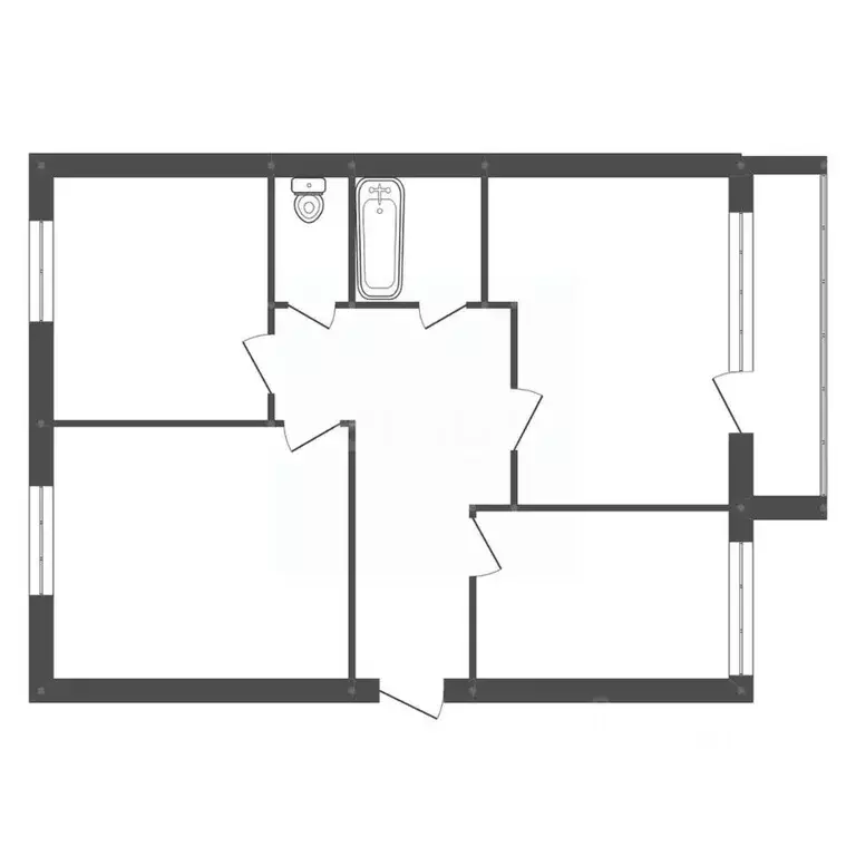 3-к кв. Амурская область, Белогорск ул. 50 лет Комсомола, 131 (62.0 м) - Фото 2