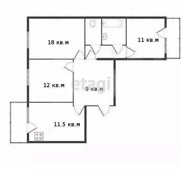 3-к кв. Костромская область, Кострома Давыдовский-2 мкр, 33 (64.7 м) - Фото 1