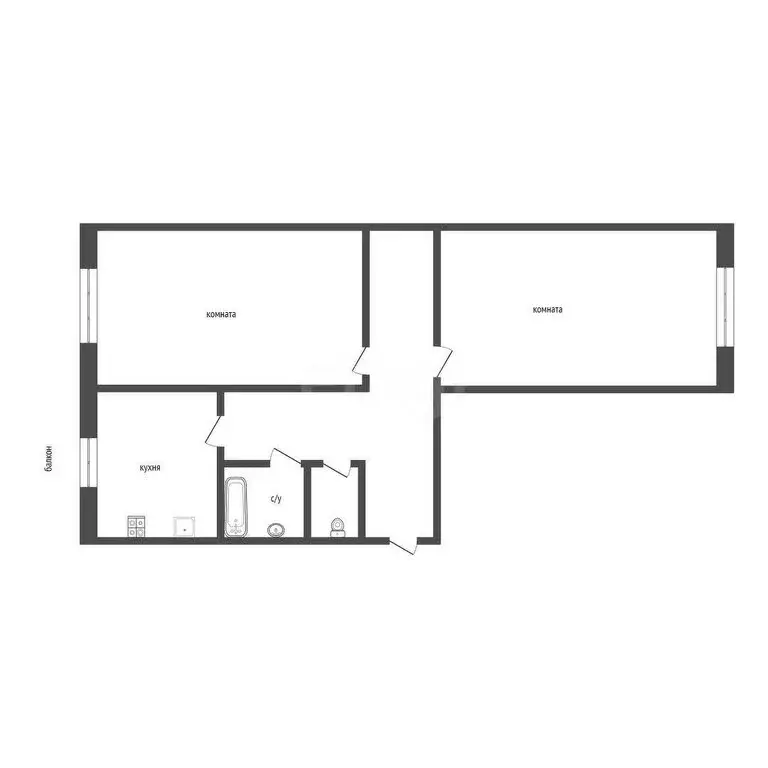 2-комнатная квартира: Курган, улица Ломоносова, 47 (49.5 м) - Фото 0
