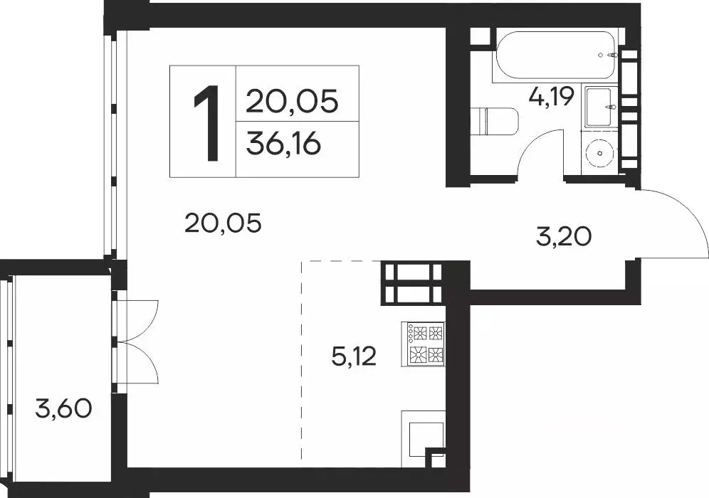 1-к кв. Крым, Ялта Ай-Петри жилой комплекс (36.16 м) - Фото 0