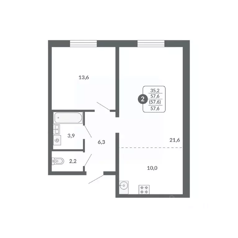 2-к кв. Кировская область, Киров ул. Пушкина, 25 (57.6 м) - Фото 0
