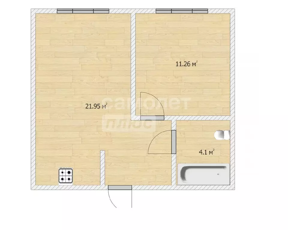 2-комнатная квартира: Уфа, жилой район Зелёная Роща, жилой комплекс ... - Фото 1