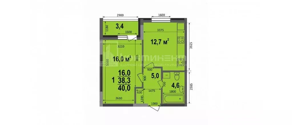1-к кв. Владимирская область, Владимир ул. Смоленская, 3А (40.0 м) - Фото 2