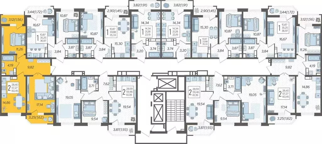 2-комнатная квартира: Краснодар, Уральская улица, 87/7 (60.45 м) - Фото 1