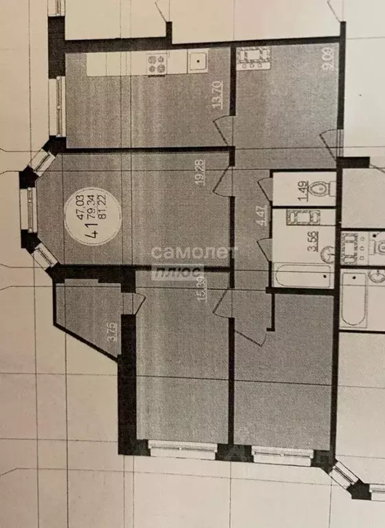 3-к кв. Липецкая область, Липецк Боевой проезд, 47 (79.34 м) - Фото 2