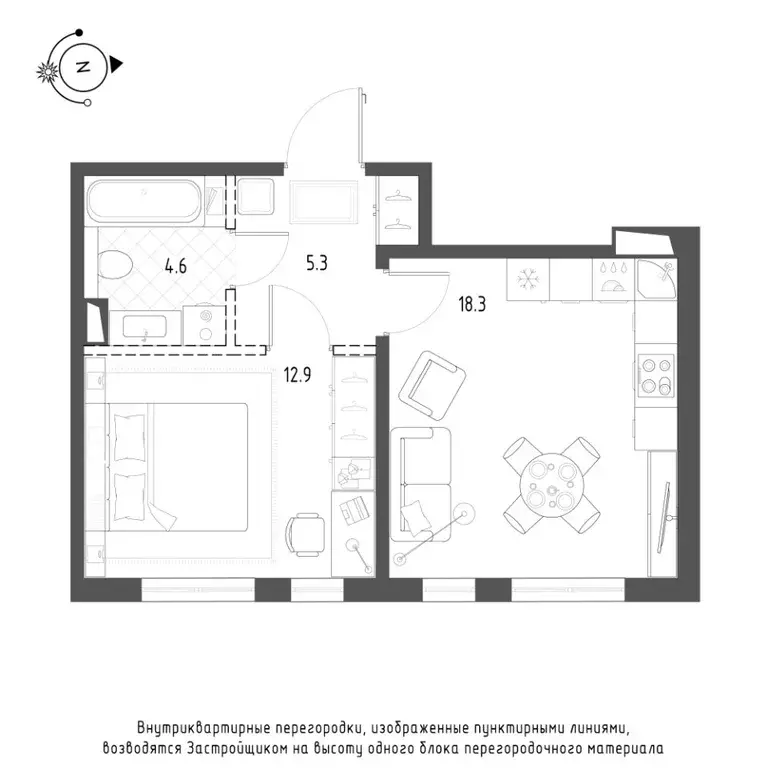 1-к кв. Санкт-Петербург Лисичанская ул., 15 (41.1 м) - Фото 0