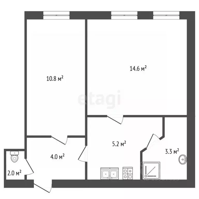 2-к кв. Санкт-Петербург Детская ул., 34 (39.6 м) - Фото 2