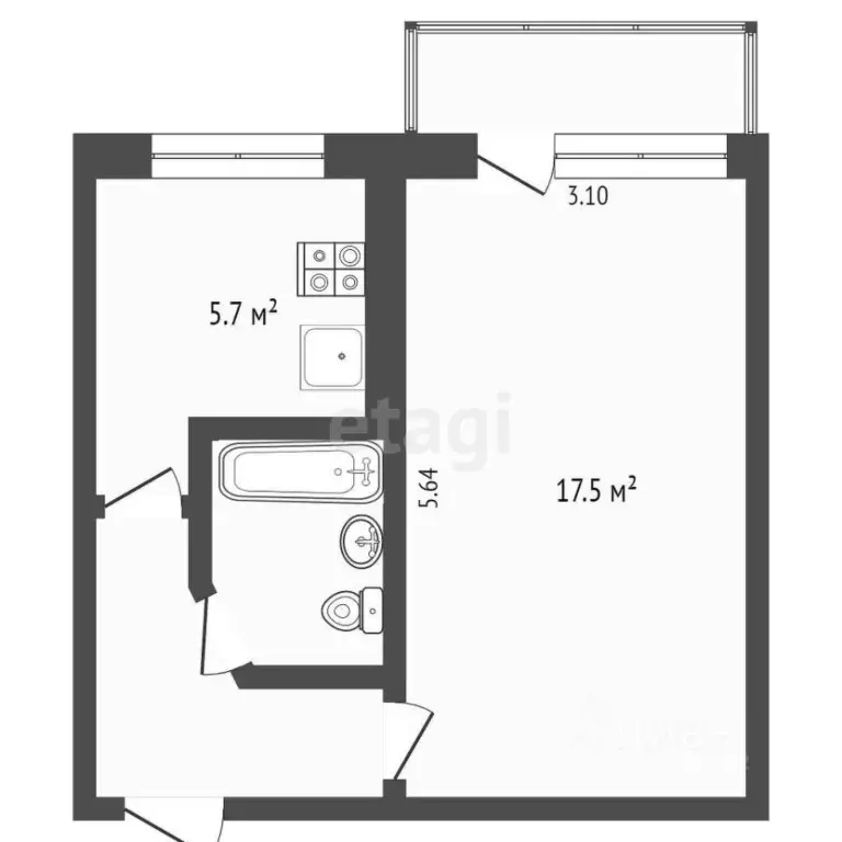 1-к кв. Камчатский край, Петропавловск-Камчатский Владивостокская ул., ... - Фото 2