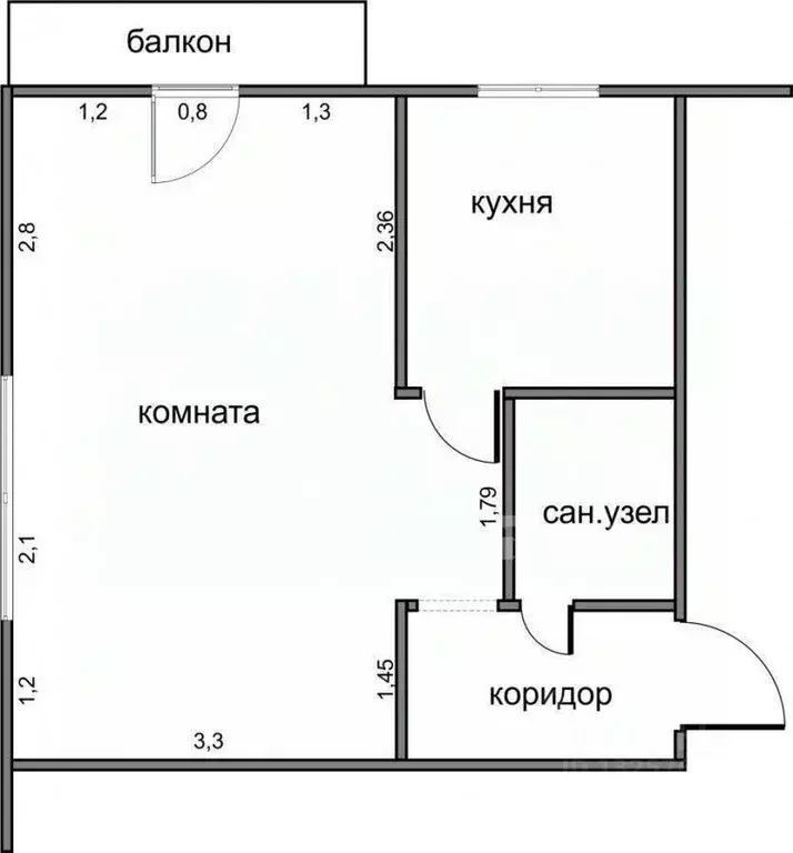 1-к кв. Челябинская область, Челябинск ул. Молодогвардейцев, 25 (30.6 ... - Фото 1