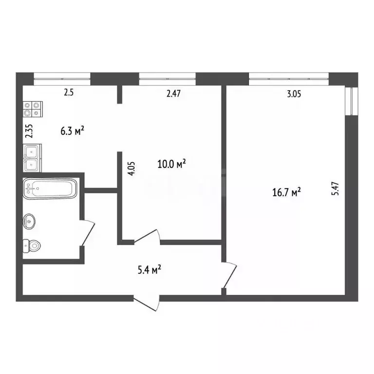 2-к кв. Архангельская область, Архангельск ул. В.И. Воронина, 51 (43.0 ... - Фото 2