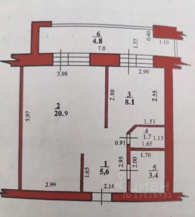 1-к кв. Башкортостан, Стерлитамак ул. Худайбердина, 202 (44.5 м) - Фото 2