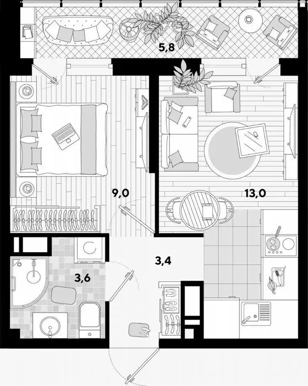 1-к кв. Краснодарский край, Краснодар ул. Ивана Беличенко, 83 (34.0 м) - Фото 0