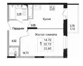 1-к кв. Московская область, Щелково Богородский мкр, 19 (34.5 м) - Фото 2