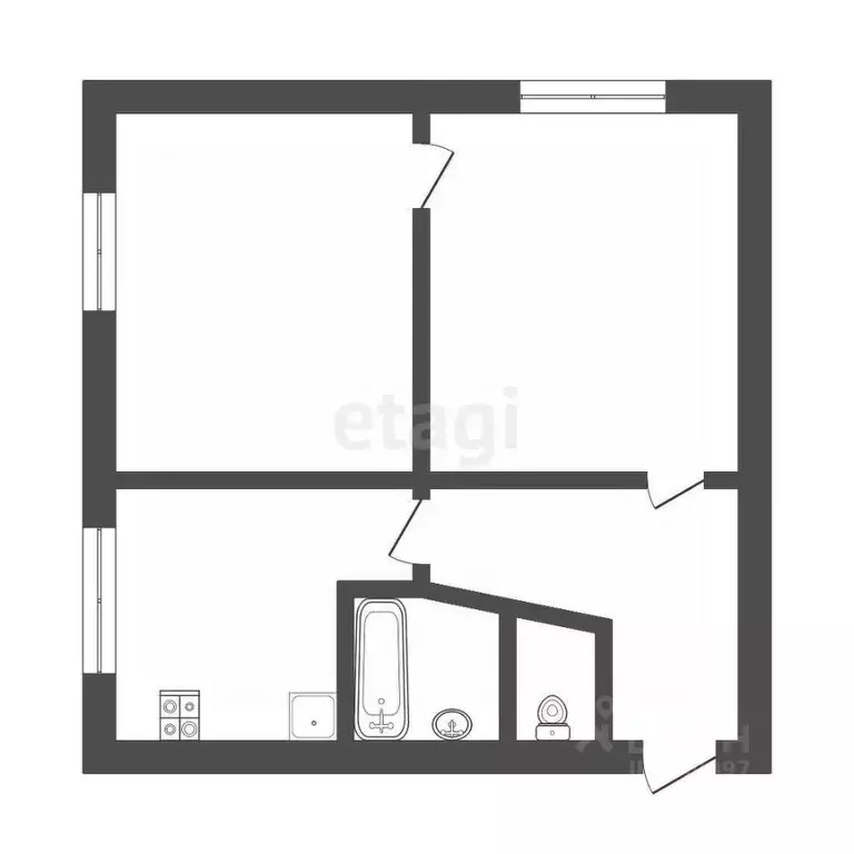 2-к кв. Смоленская область, Смоленск ул. Щорса, 4 (41.5 м) - Фото 1