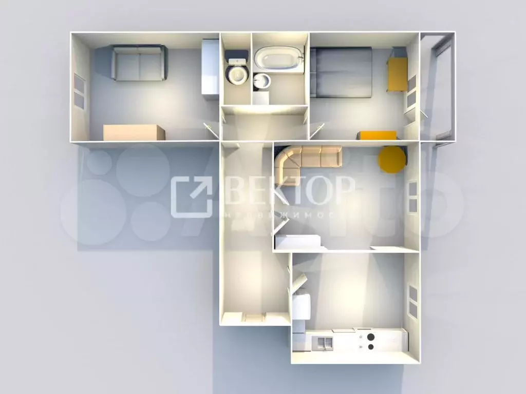 3-к. квартира, 80 м, 6/13 эт. - Фото 0