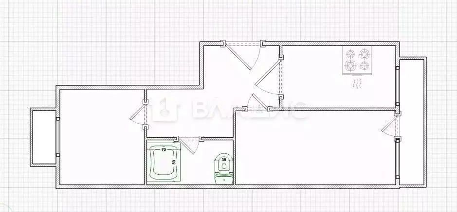 2-к кв. Пензенская область, Пенза Коннозаводская ул., 25/1 (50.9 м) - Фото 2