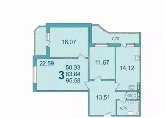 3-к кв. Белгородская область, Белгород ул. Макаренко, 22 (93.84 м) - Фото 2